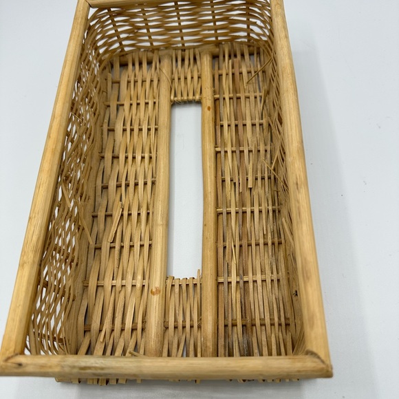 Vintage Wicker Tissue Box Cover Boho - Picture 2 of 8